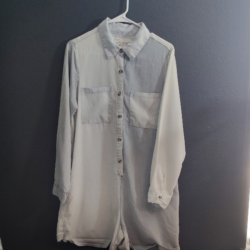 Vintage Havana Romper Light/Medium Color block Soft Playful Back Pockets